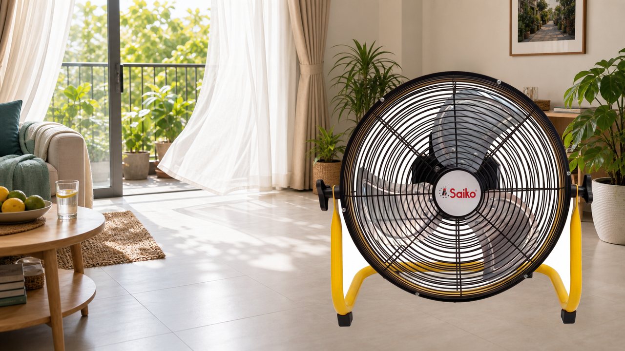 Giữ không gian sống mát hơn với quạt sạc tích điện Saiko RF-1435SL