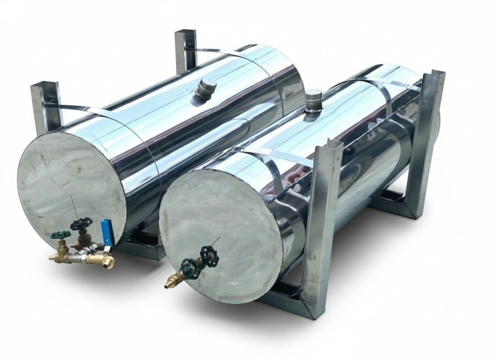 Bồn inox tưới lốp xe tải
