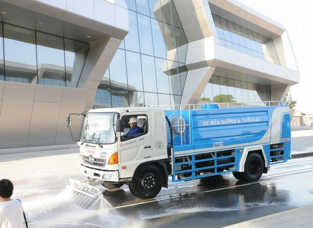 Xe tưới nước rửa đường chât lượng cao
