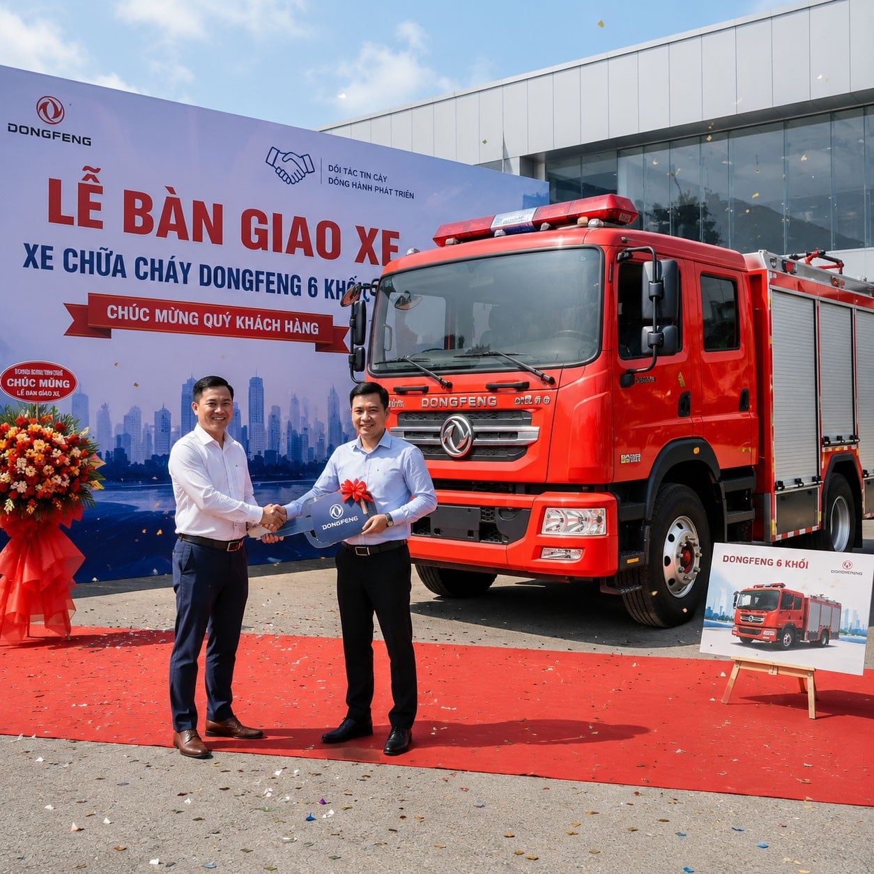 Lễ bàn giao xe cứu hỏa khu công nghiệp Dongfeng – Vietnhatcorp giao xe toàn quốc
