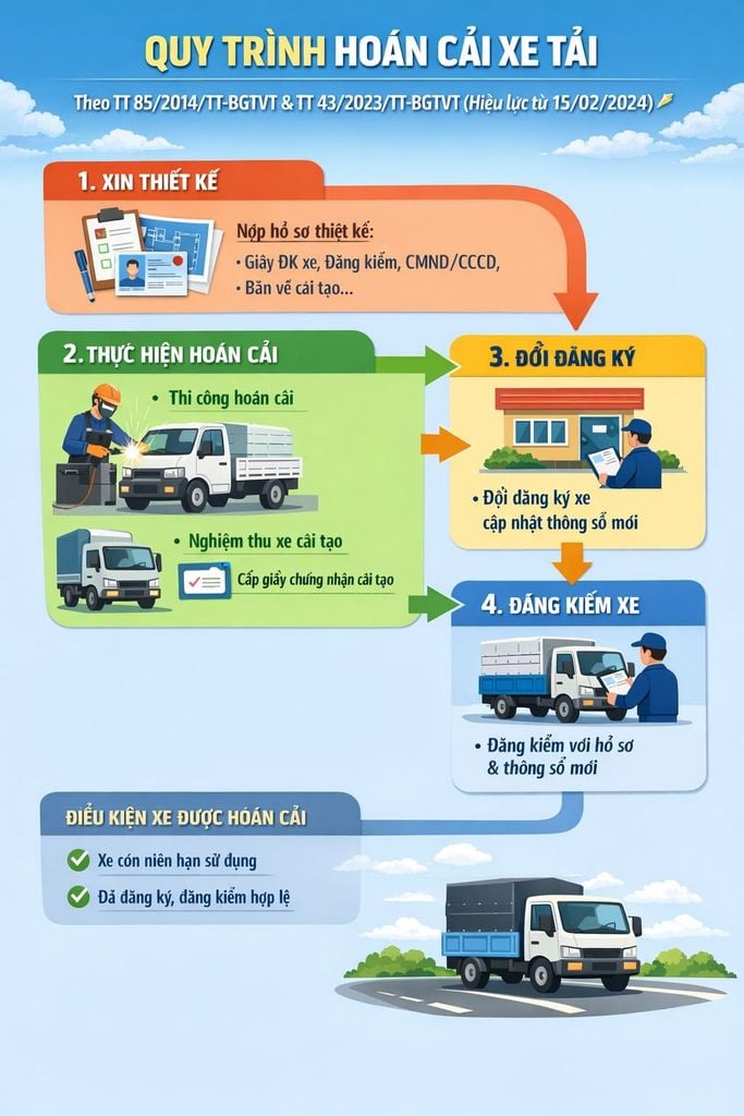 Quy trình hoán cải xe tải 2026