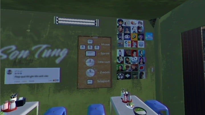 Không gian quán phở rất Việt – Gạch bông, ghế nhựa, bảng hiệu vàng