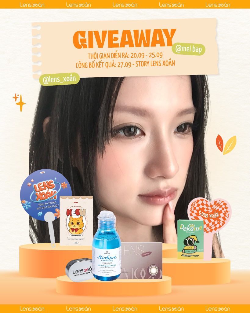 Giveaway Lens Xoắn x Mei Bắp – Nhận lens xinh chính hãng Hàn Quốc