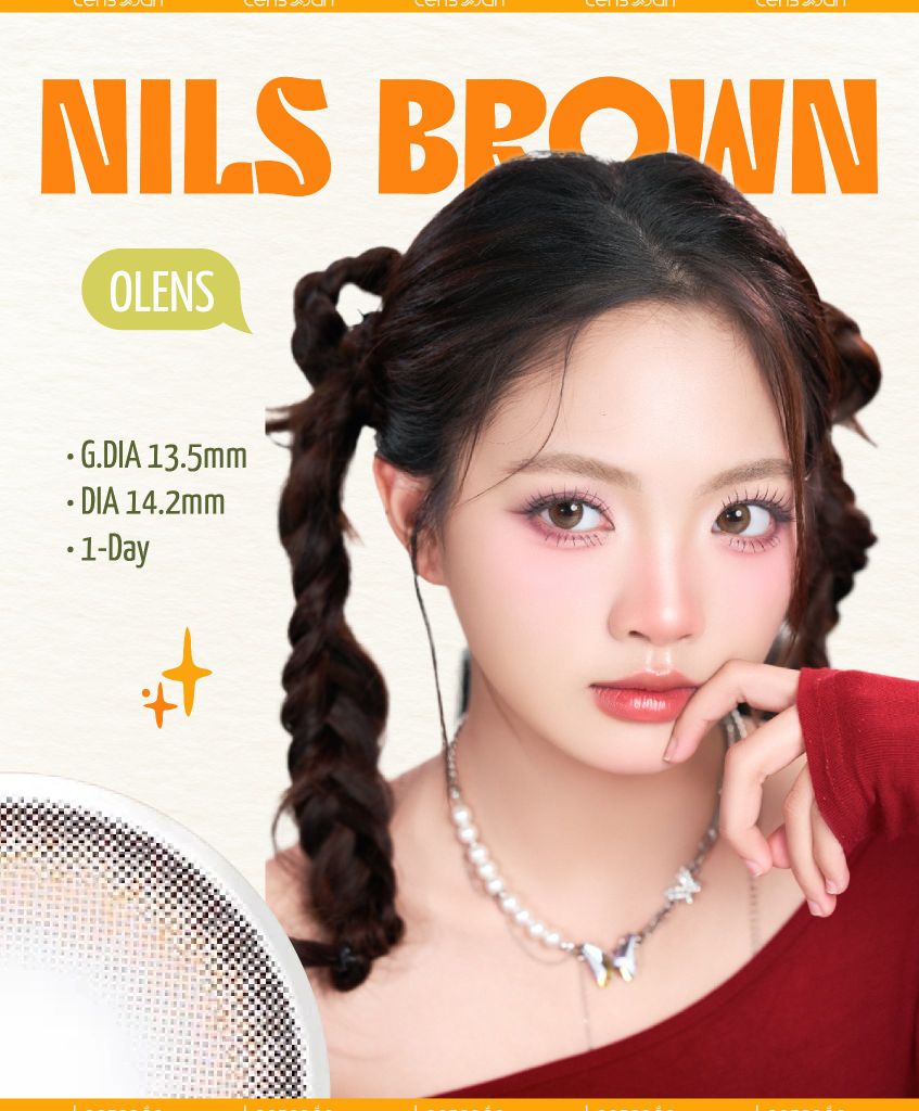 NILS BROWN – Lens nâu cam ấm rạng rỡ, top seller mùa kỷ yếu | Lens Xoắn