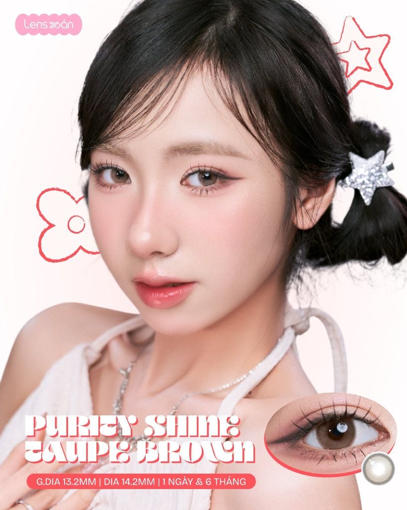 Purity Shine Taupe Brown Olola lens nâu sữa lạnh tự nhiên