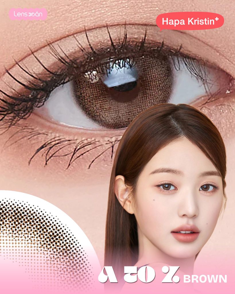 A to Z Kristin Brown lens nâu sữa giãn tròng 13.6mm chính hãng
