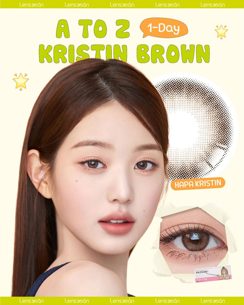Lens A to Z Brown Hapa Kristin màu nâu choco sữa giãn tròng 13.9mm