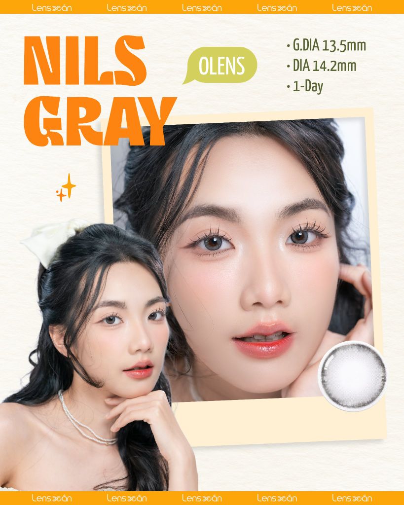 Nils Gray – Lens xám kim loại trendy từ OLENS | Lens Xoắn