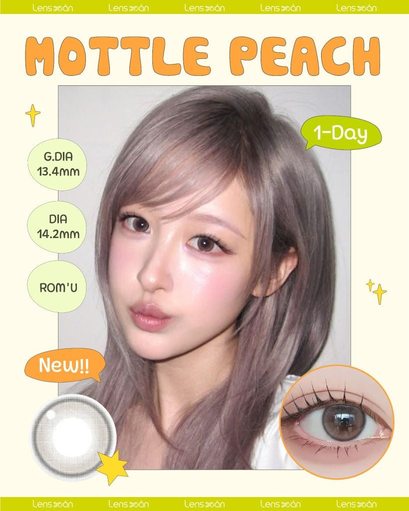 Mottle Peach ROM’U lens nâu cam đào trong veo