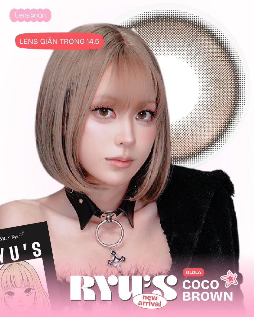 Ryu’s Coco Brown OLens lens nâu cam nude giãn tròng 14.5mm chính hãng