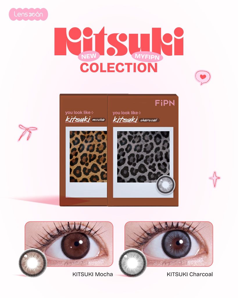 Kitsuki Collection MYFIPN lens giãn tròng 14.5 mocha charcoal chính hãng Lens Xoắn