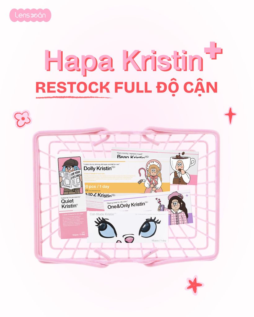 Hapa Kristin restock full độ cận lens 1 ngày đủ màu tại Lens Xoắn