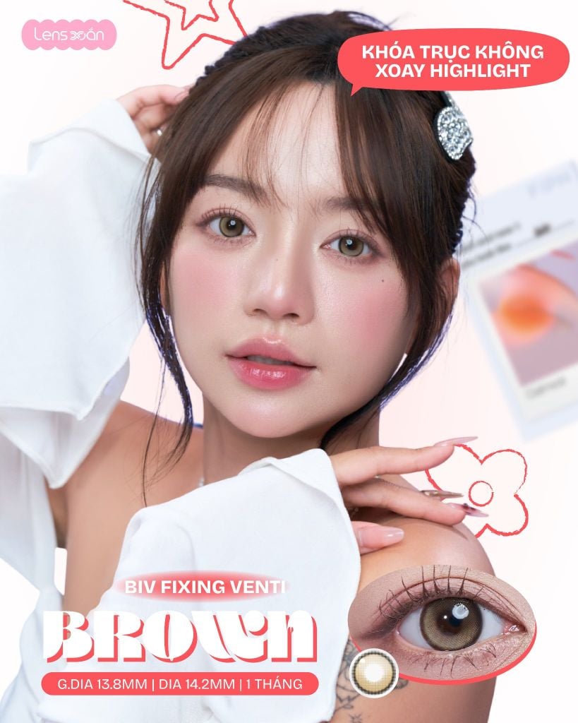 Lens BIV Oatmeal nâu sữa tự nhiên cho mắt trong veo nhẹ nhàng