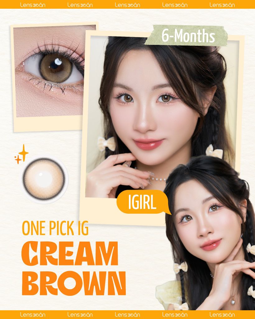 One Pick IG Cream Brown – Lens nâu vàng kem ngọt lịm, cuốn hút ánh nhìn