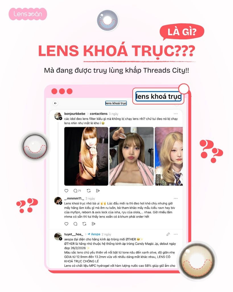 Lens khoá trục axis lock 180 độ cố định highlight không xoay khi đeo