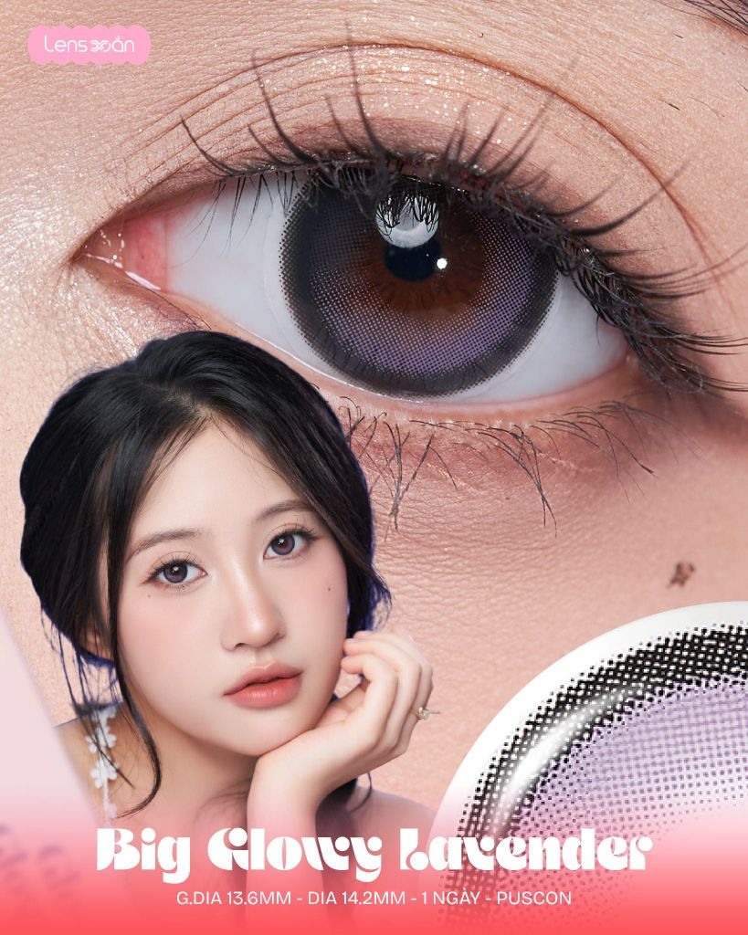 Big Glowy Lavender Olens lens tím pastel hiệu ứng hai dải màu