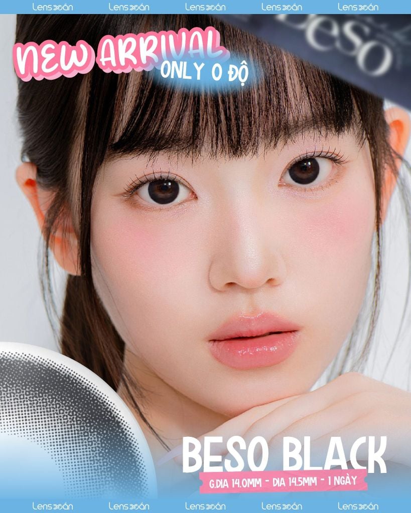 BESO Black 14.5 – Lens đen baby giãn tròng 1 ngày tự nhiên