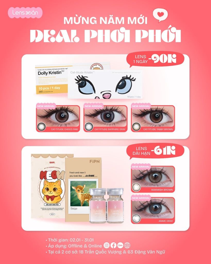 Deal mừng năm mới giảm giá lens tại Lens Xoắn