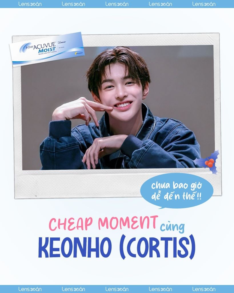Keonho CORTIS sử dụng lens 1 ngày trong suốt y tế Acuvue Moist chính hãng