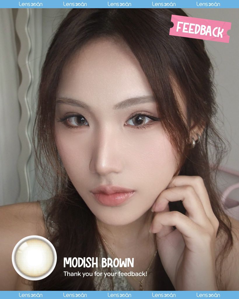 Modish Brown OLOLA – Lens nâu lạnh ánh khói tự nhiên, trong veo dễ đeo