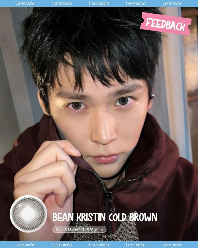 Bean Kristin Cold Brown – Lens nâu lạnh ánh khói 1 ngày cho makeup tone lạnh