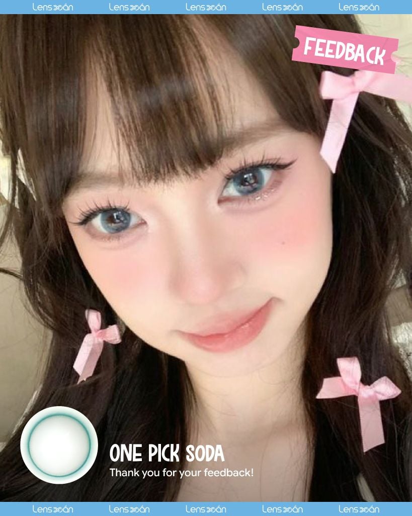 One Pick Soda – Lens xanh soda pastel trong trẻo, blend mượt, dễ đeo