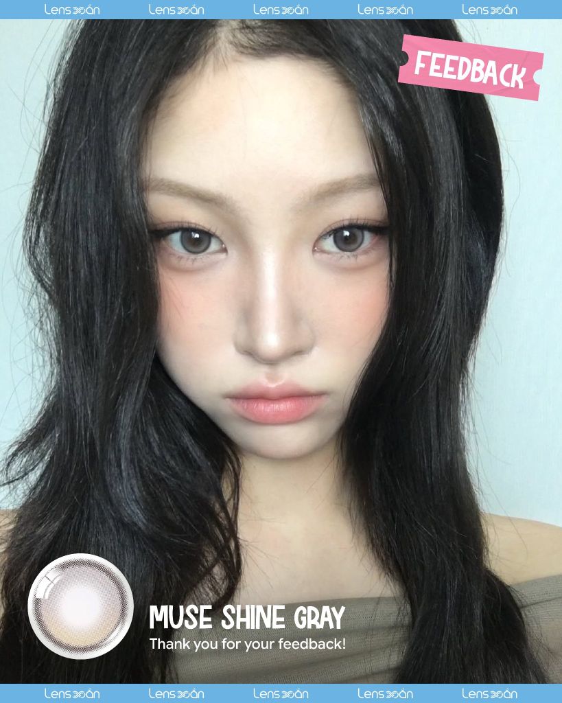 Muse Shine Gray OLENS – Lens xám khói dịu nhẹ chất liệu Puscon tại Lens Xoắn