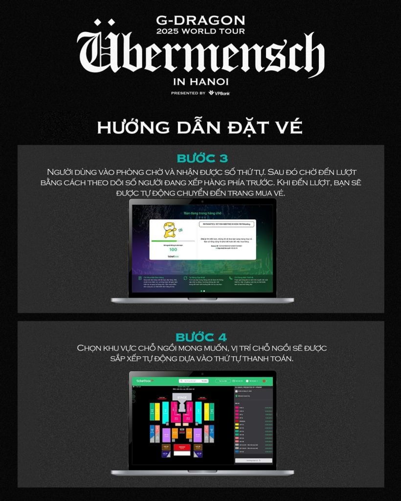 Hướng dẫn đặt vé G-DRAGON Übermensch Hà Nội 2025 trên Ticketbox