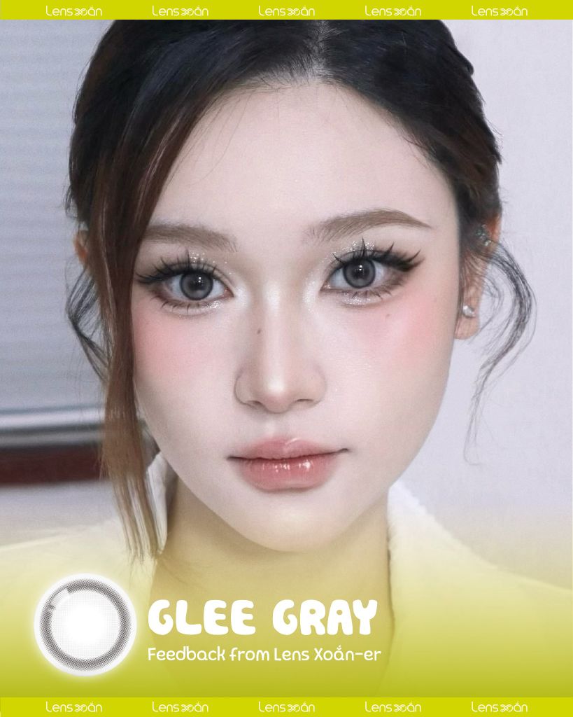 GLEE Gray OLOLA lens xám ánh sữa tự nhiên glowy.