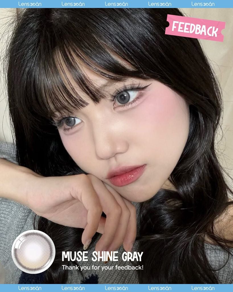Muse Shine Gray OLENS – Lens xám khói dịu nhẹ chất liệu Puscon tại Lens Xoắn
