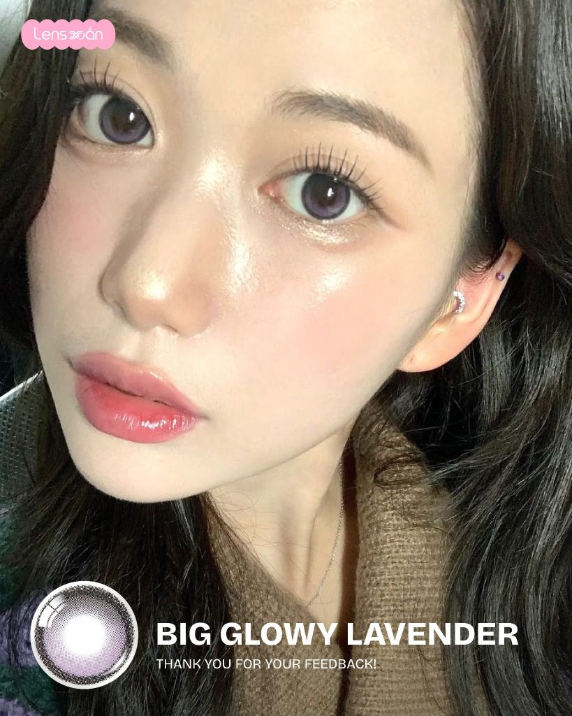 Big Glowy Lavender Olens lens tím pastel hiệu ứng hai dải màu