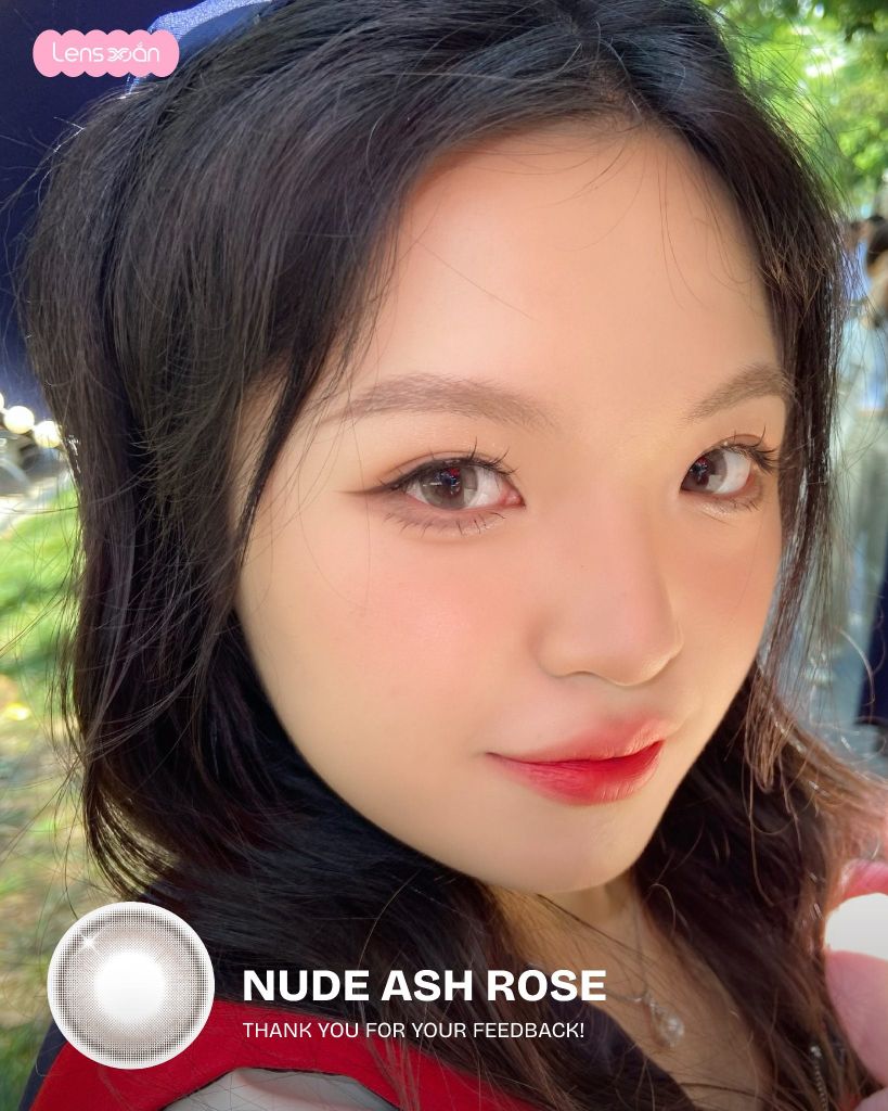 Nude Ash Rose Qrsessed lens nâu hồng khói G.DIA 13.4mm tự nhiên