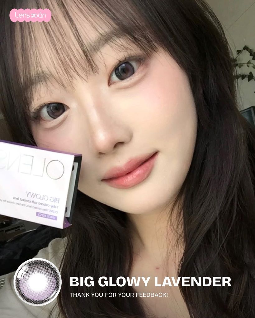 Big Glowy Lavender Olens lens tím pastel hiệu ứng hai dải màu