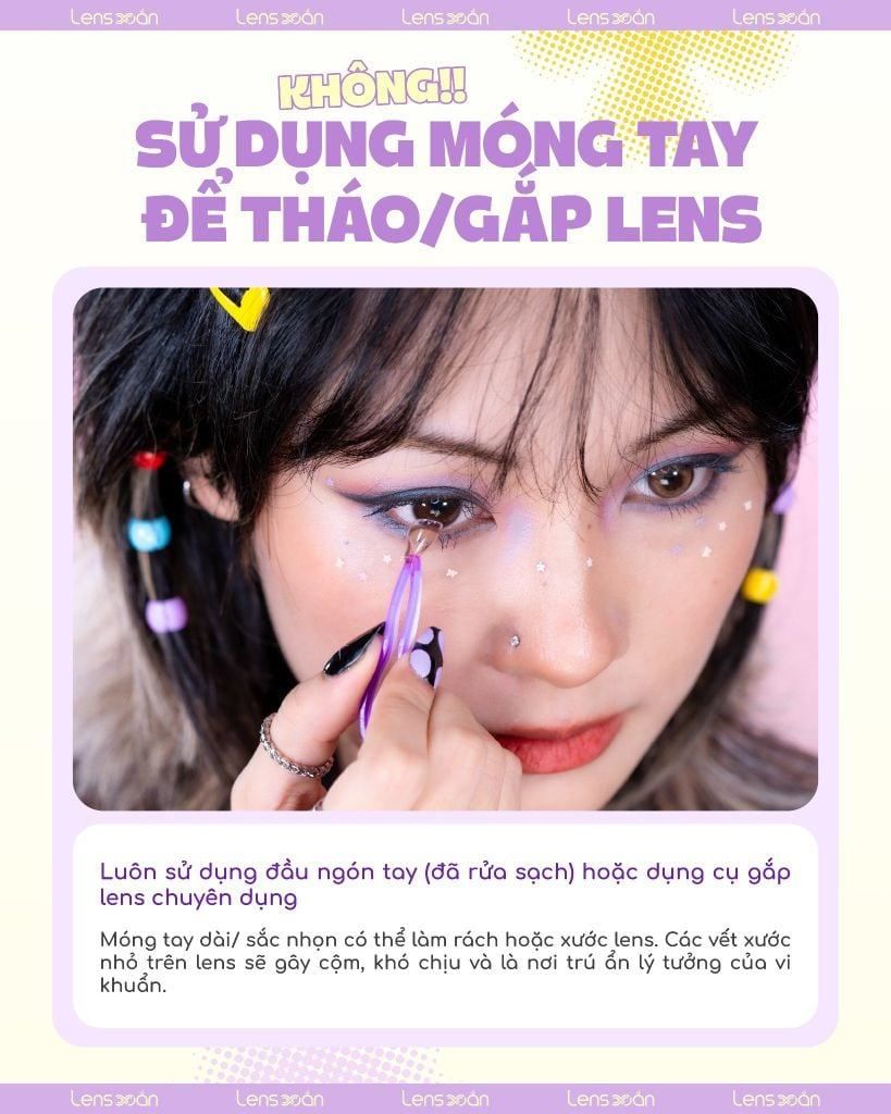 Cách tháo kính áp tròng bị kẹt trong mắt an toàn