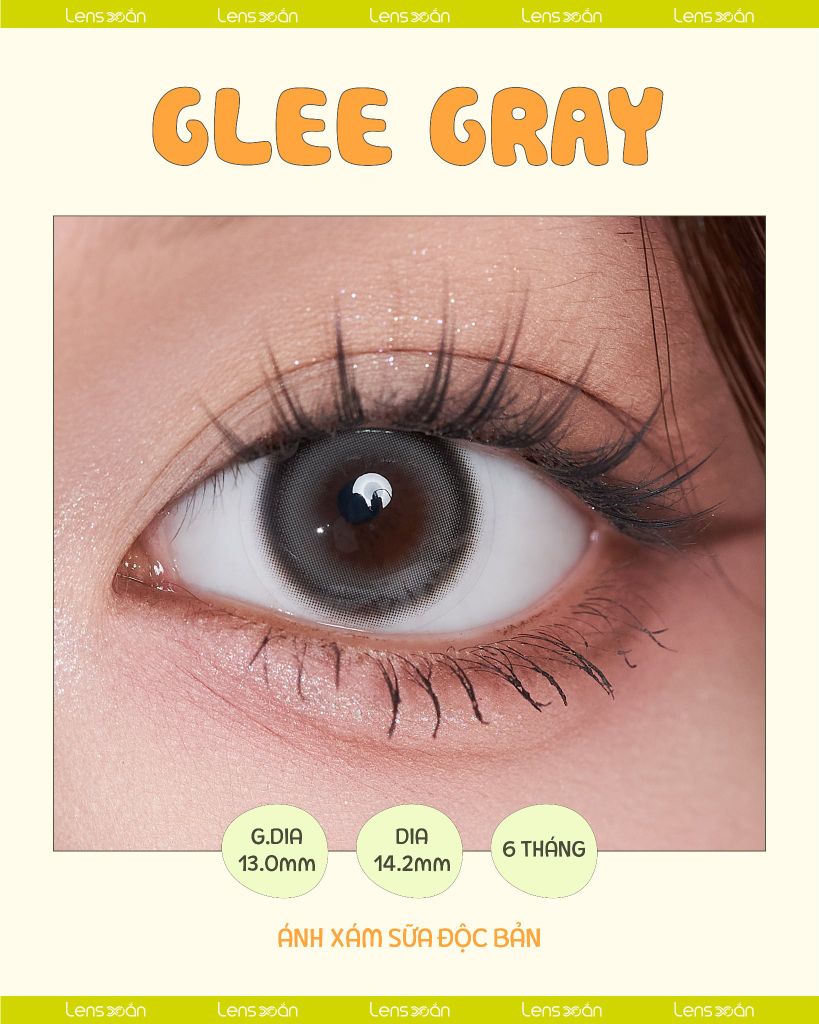 GLEE Gray OLOLA lens xám ánh sữa tự nhiên glowy.
