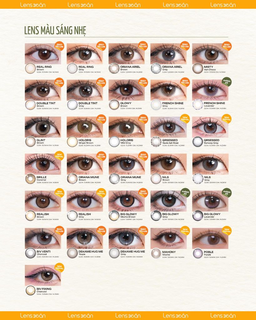 Tổng hợp bộ sưu tập Lens 1 ngày đa dạng mẫu mã, siêu tiện lợi và an toàn cho mắt
