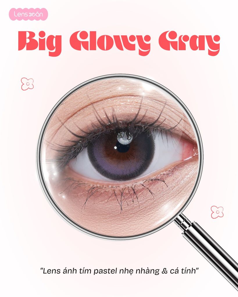 Big Glowy Lavender Olens lens tím pastel hiệu ứng hai dải màu