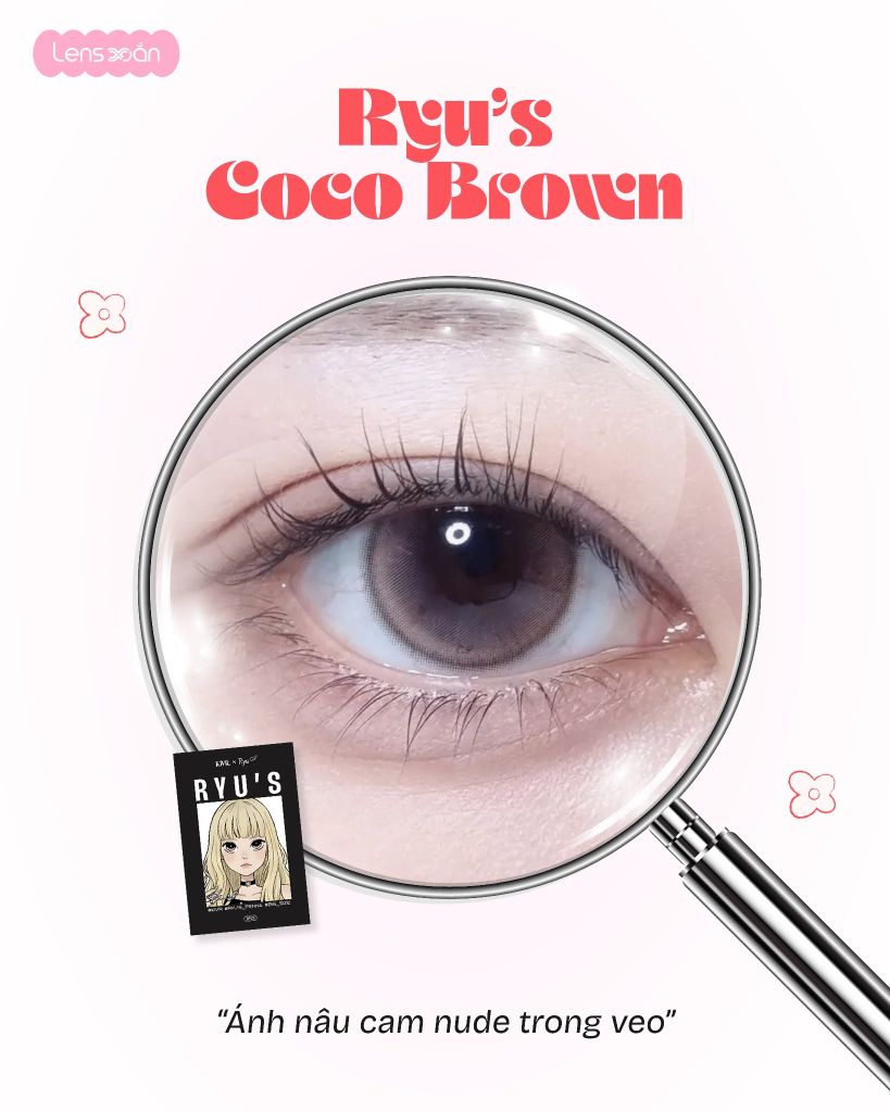 Ryu’s Coco Brown OLens lens nâu cam nude giãn tròng 14.5mm chính hãng