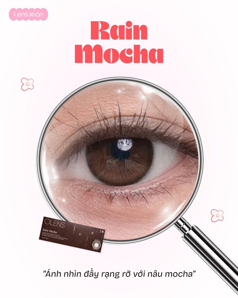 Rain Mocha OLENS lens nâu mocha 1 ngày trong veo chính hãng Lens Xoắn