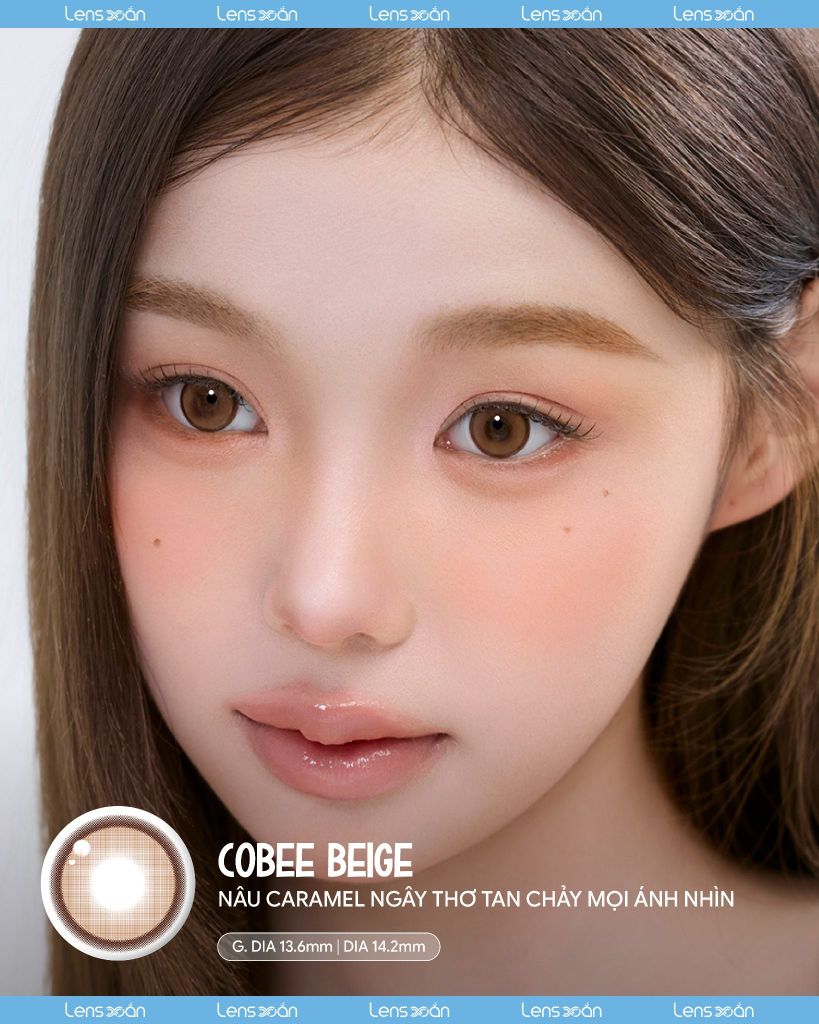 Lens COBEE BEIGE MYFIPN nâu caramel ánh cam giãn tròng tự nhiên