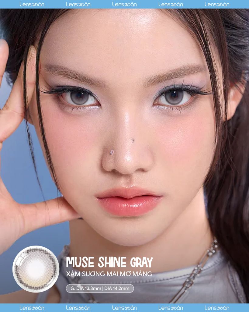 Muse Shine Gray OLENS – Lens xám khói dịu nhẹ chất liệu Puscon tại Lens Xoắn