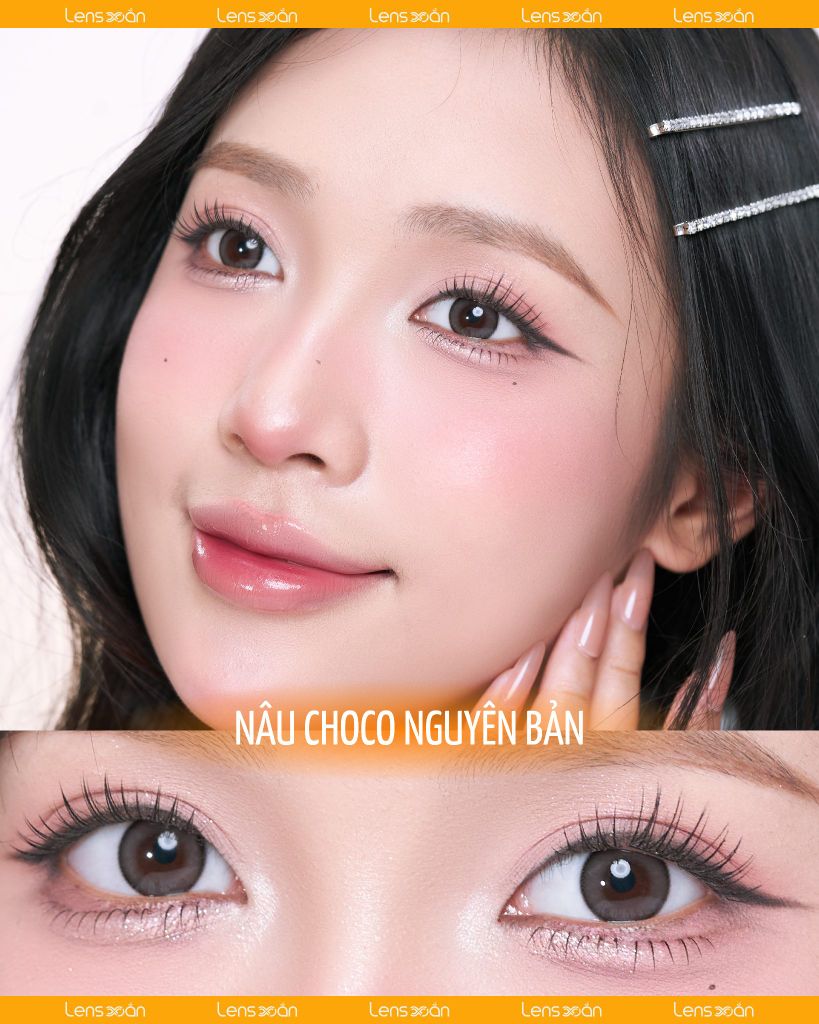 Ảnh lens Ashiz Choco nâu choco trong veo, phù hợp cho người mới bắt đầu
