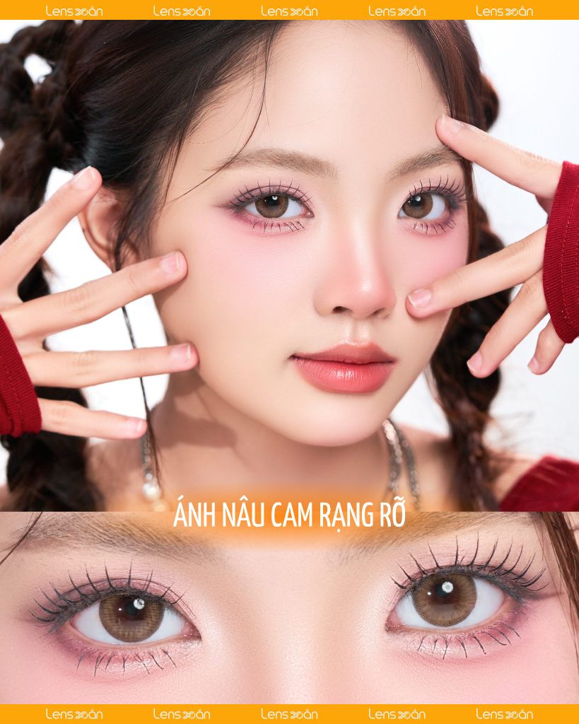 NILS BROWN – Lens nâu cam ấm rạng rỡ, top seller mùa kỷ yếu | Lens Xoắn