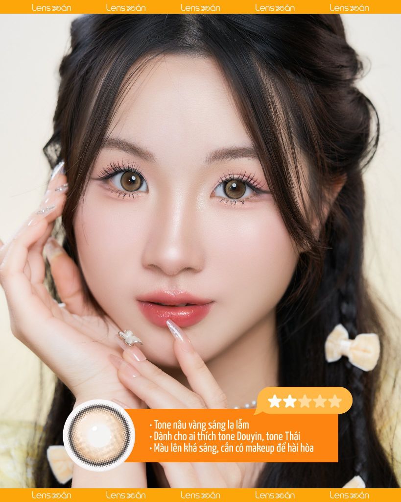 One Pick IG Cream Brown – Lens nâu vàng kem ngọt lịm, cuốn hút ánh nhìn