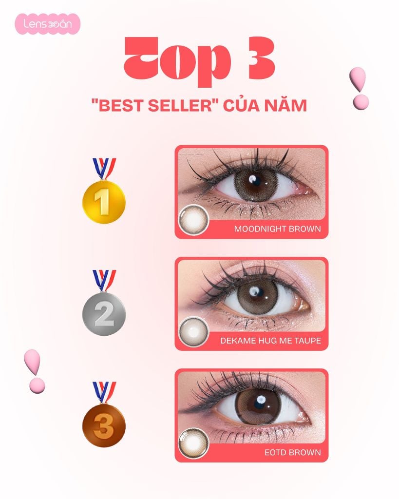 top 3 màu lens theo nhu cầu được yêu thích nhất năm 2025