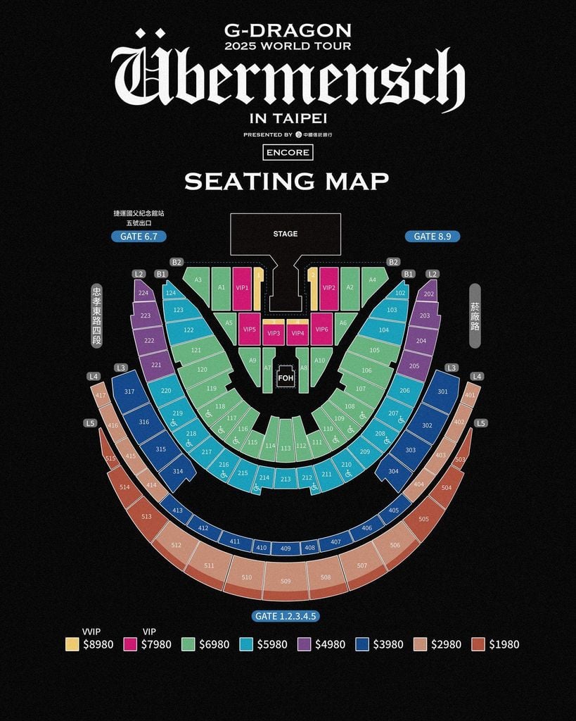 G-Dragon World Tour Übermensch tại Taipei Dome – Mở bán vé chính thức