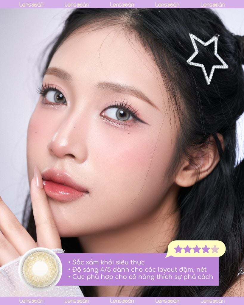 Lens Badcat Gray – Phong cách ulzzang Hàn Quốc từ Idol Lens