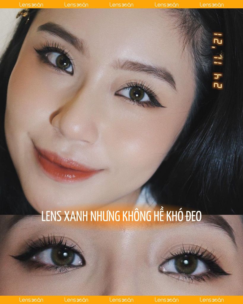 Scandi Olive – Lens xanh olive tự nhiên, hot trend 2025 | Lens Xoắn