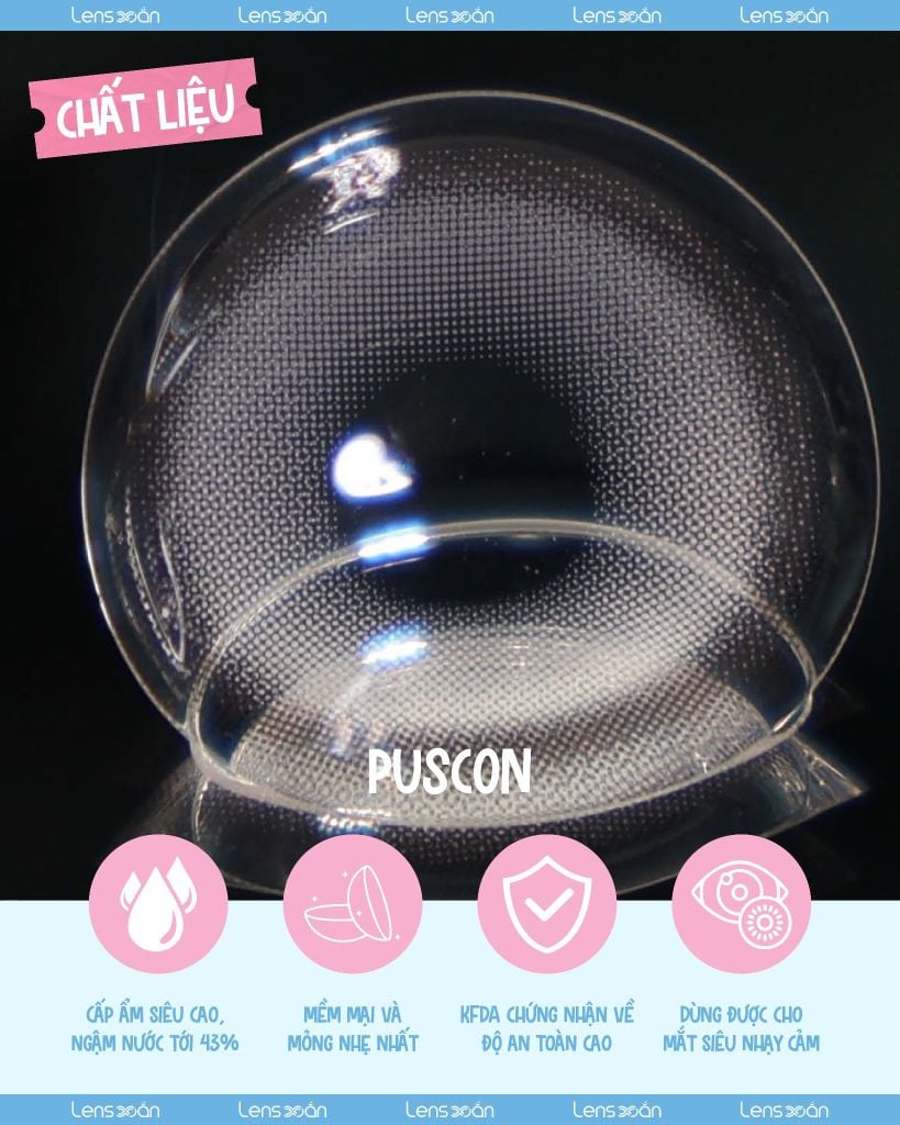 Muse Shine Gray OLENS – Lens xám khói dịu nhẹ chất liệu Puscon tại Lens Xoắn