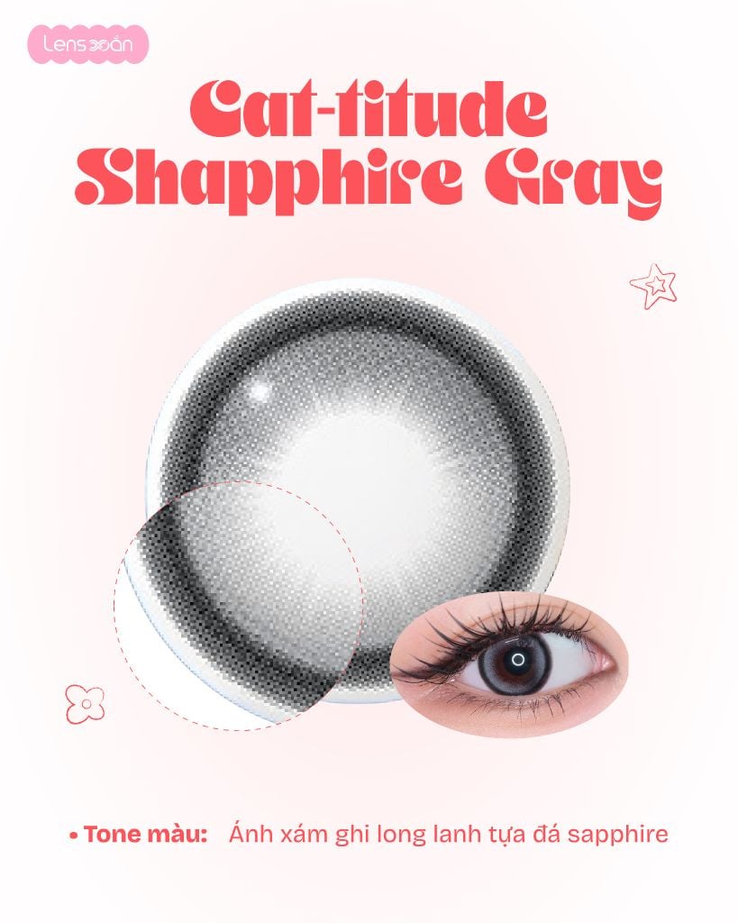 Cat-titude Collection Hapa Kristin lens mèo con Shapphire Gray tại Lens Xoắn